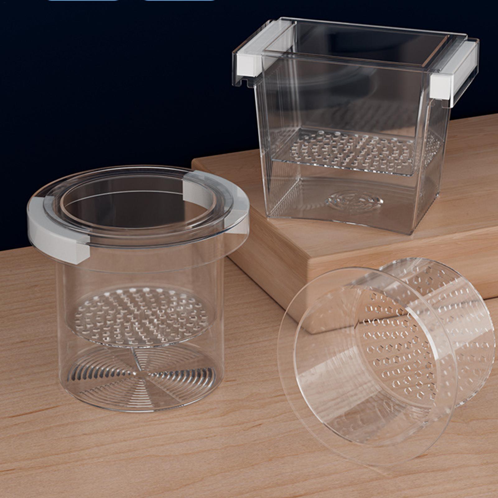 Betta Fish Tank - フローティングフィッシュブリーディングアイソレーションボックス アクアリウムブリーダーフィーダー プラスチック製フィッシュタンク 孵卵器 アクアリウム孵化場アクセサリー
