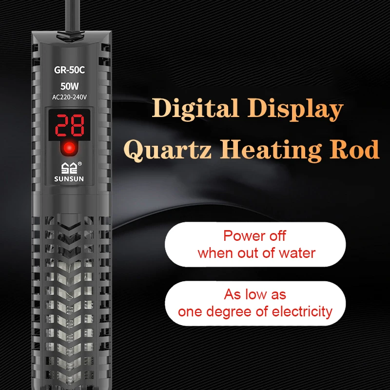 Fish Tank Heater - 水槽用潜水ヒーター 魚タンク用クォーツガラス LCDディスプレイ 220V デジタル加熱ロッド 恒温制御