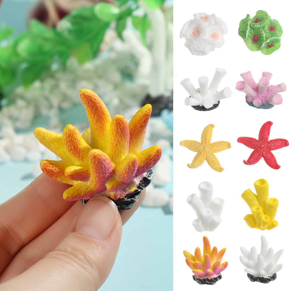 Fish Tank Gravel - 樹脂製の人工水族館の装飾,魚,魚,魚,葉,岩,水族館の装飾,手作りの装飾品のシミュレーション