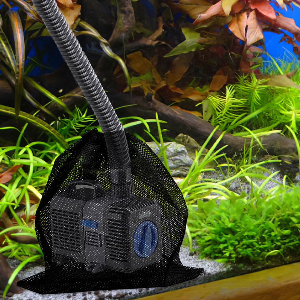 Aquarium Pump - 4個入りヘビーデューティーポリエステルメッシュポンプフィルターバッグ、巾着式池・水槽用ポンプフィルターバッグ、効果的なゴミ詰まり除去用