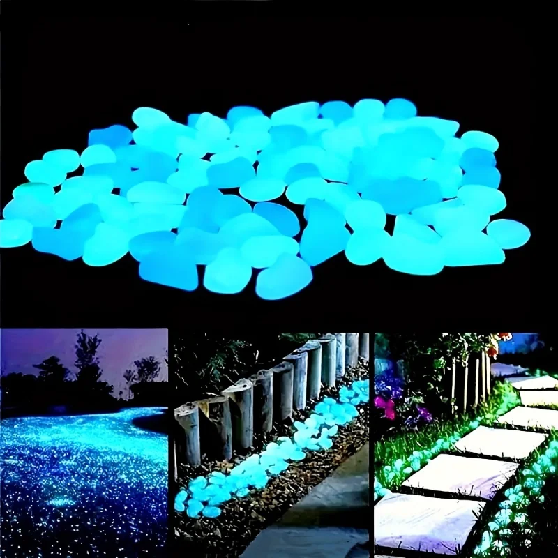 Aquarium Light - 発光小石ナイトライトストーン水族館造園装飾品100個ガーデンウェディングデコレーションオーナメント用品