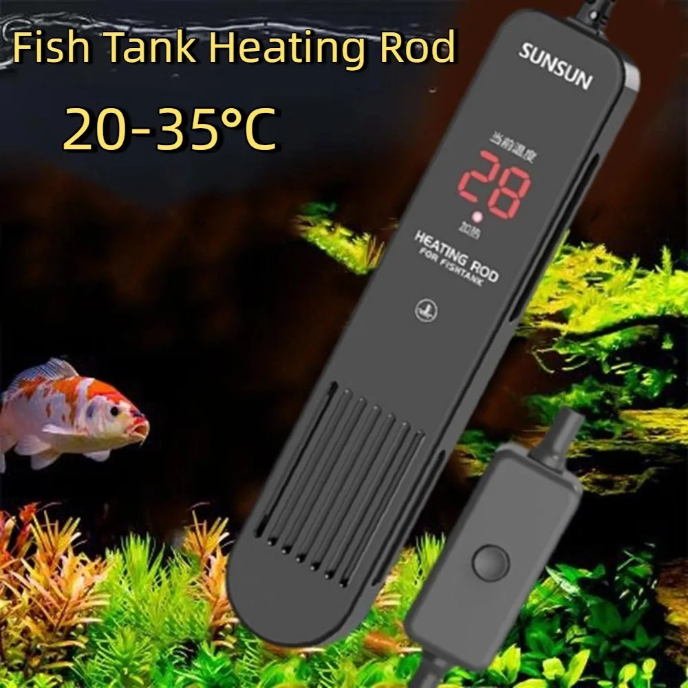 Fish Tank Heater - LCDディスプレイ 20-35 ° Cデジタル水槽ヒーターロッド、インテリジェント制御、電源オフ時自動停止機能付き、調整可能な水温加熱ロッド