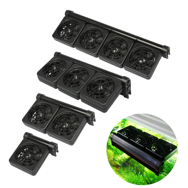 Fish Tank Heater - 1/2/3/4台の水槽ファンチラー、水温制御機能付き魚タンク冷却ファンシステム（海水・淡水・海洋タンク・池用）