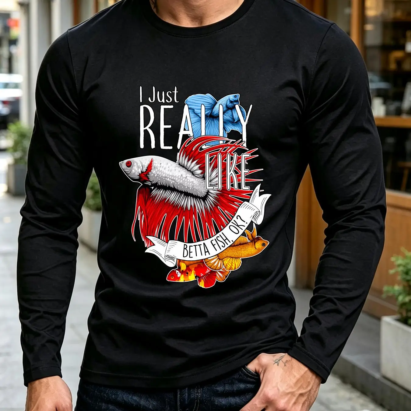 洗濯済みのTシャツ。ベタ（シアンウオ）を愛する人向けの、面白 - Aquarium Fish Keeping のレビューと価格