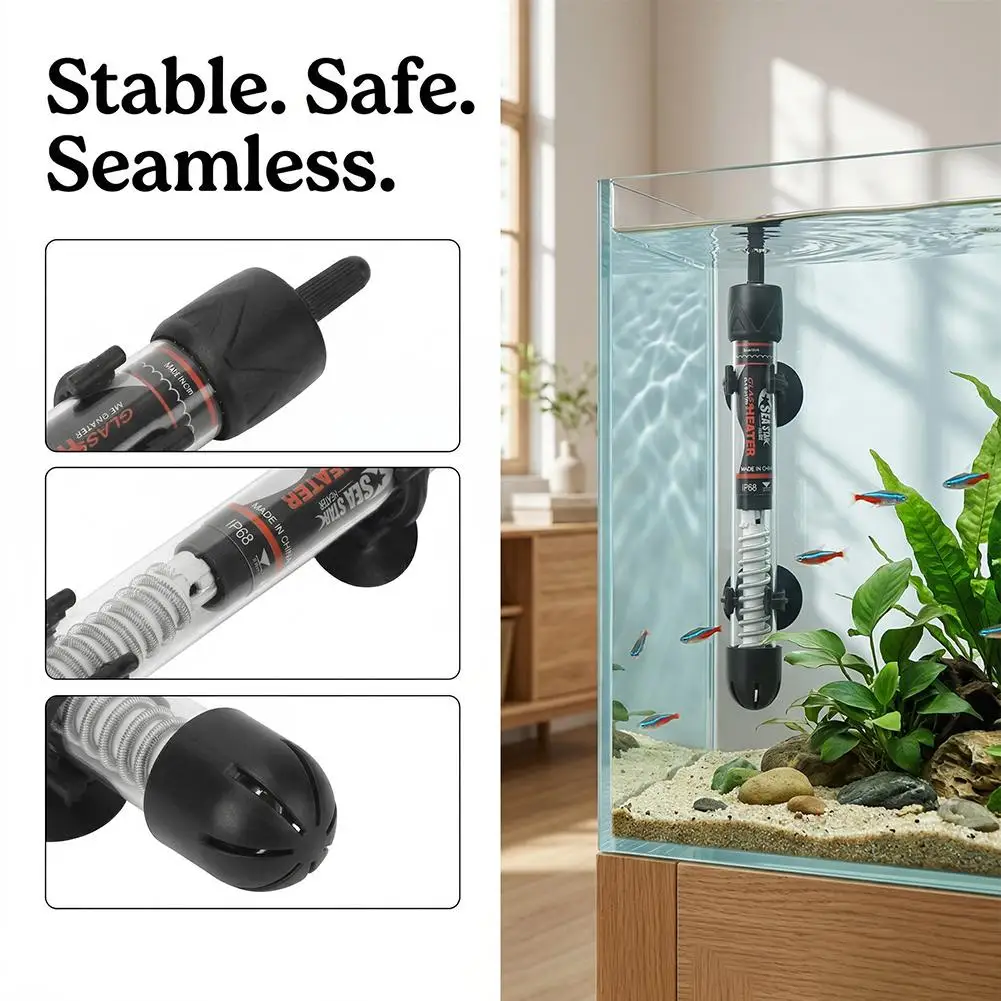 調整可能な水槽ヒーター 25W-300W 自動定温 魚タンク - Fish Tank Heater のレビューと価格