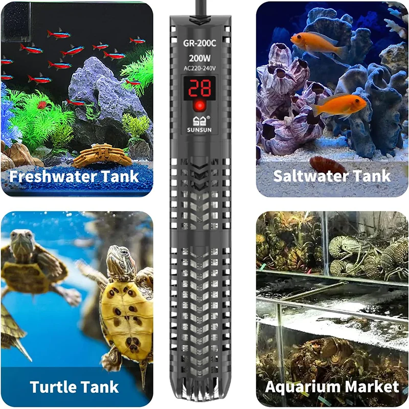 水族館用水中ヒーター デジタル表示 魚タンク用ヒーターロッド - Fish Tank Heater のレビューと価格