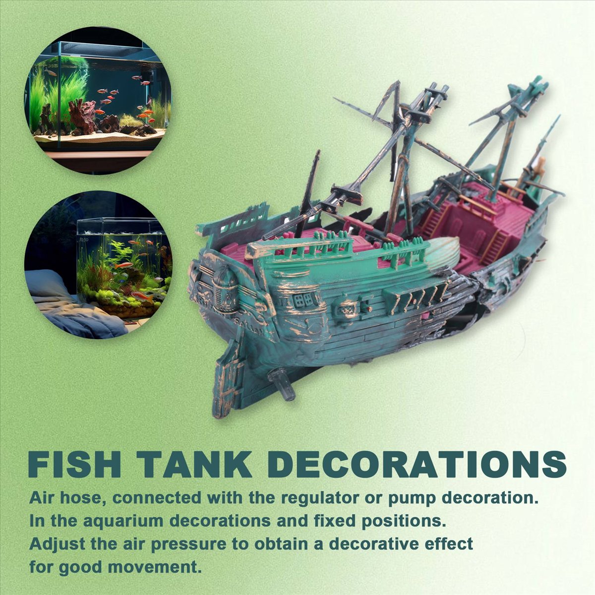 【ABFS】大型水槽用、沈没船の装飾ボート、プラスチック製、 - Aquarium Decor のレビューと価格