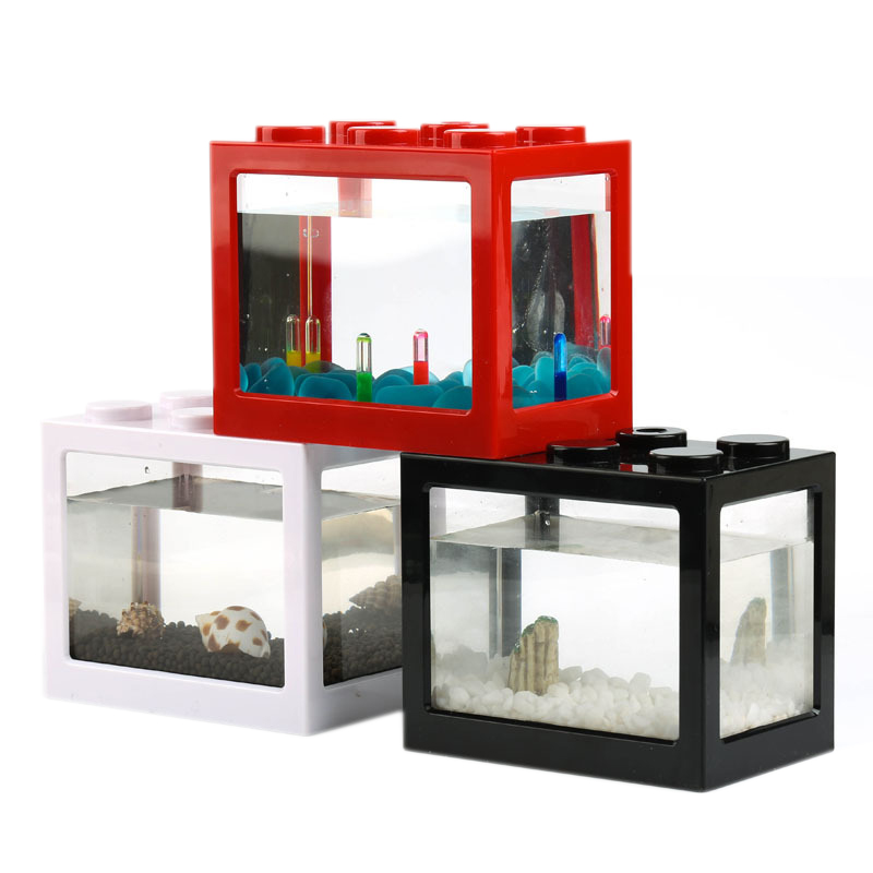 7色ミニ水槽ベタフィッシュボウル、創造的な組み合わせ可能なエ - Betta Fish Tank のレビューと価格