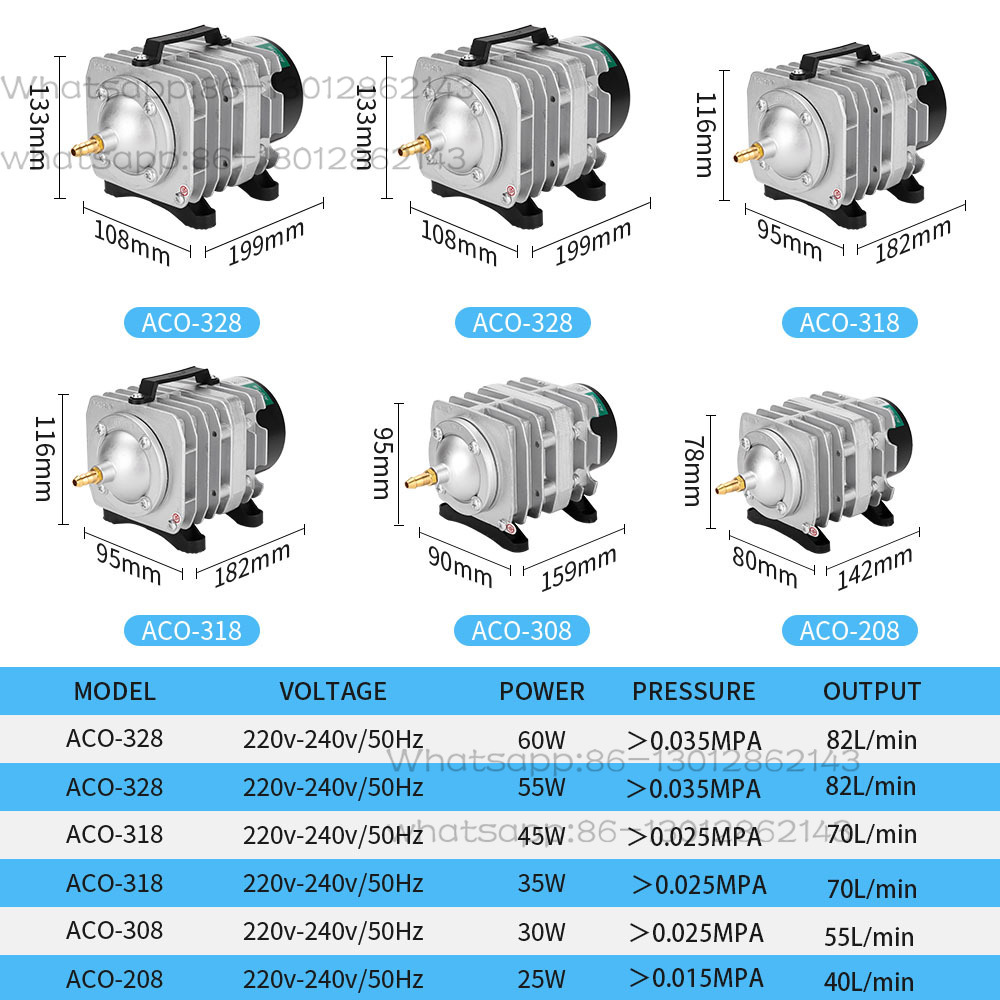 水槽用酸素ポンプ 電磁式エアコンプレッサー ACO-328  - Aquarium Pump のレビューと価格