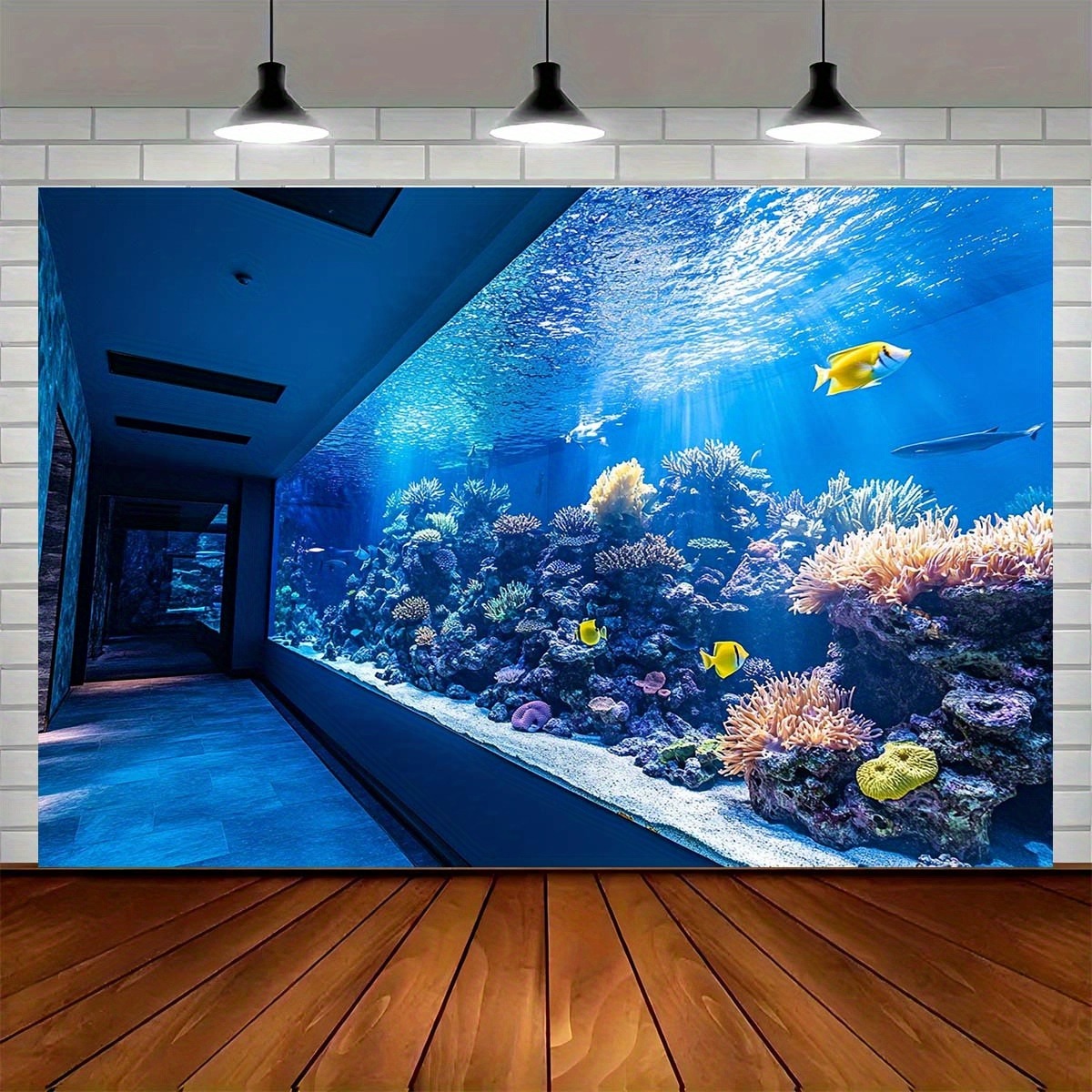 鮮やかな水中水族館タペストリー サンゴ礁 カラフルな魚の壁掛 - Fish Aquarium Home のレビューと価格
