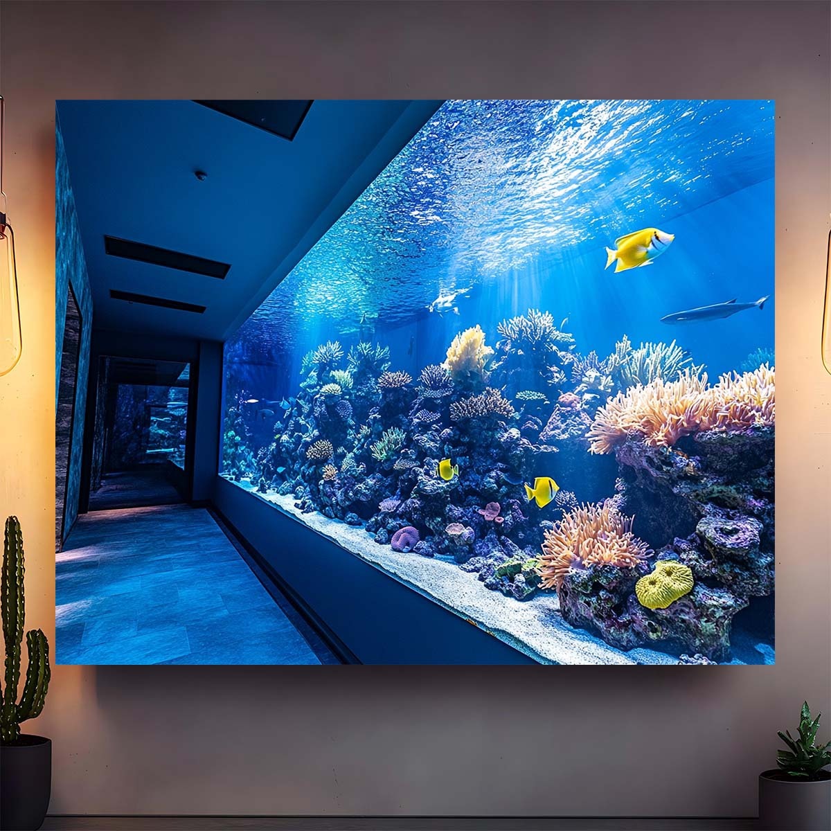 鮮やかな水中水族館タペストリー サンゴ礁 カラフルな魚の壁掛 - Fish Aquarium Home のレビューと価格