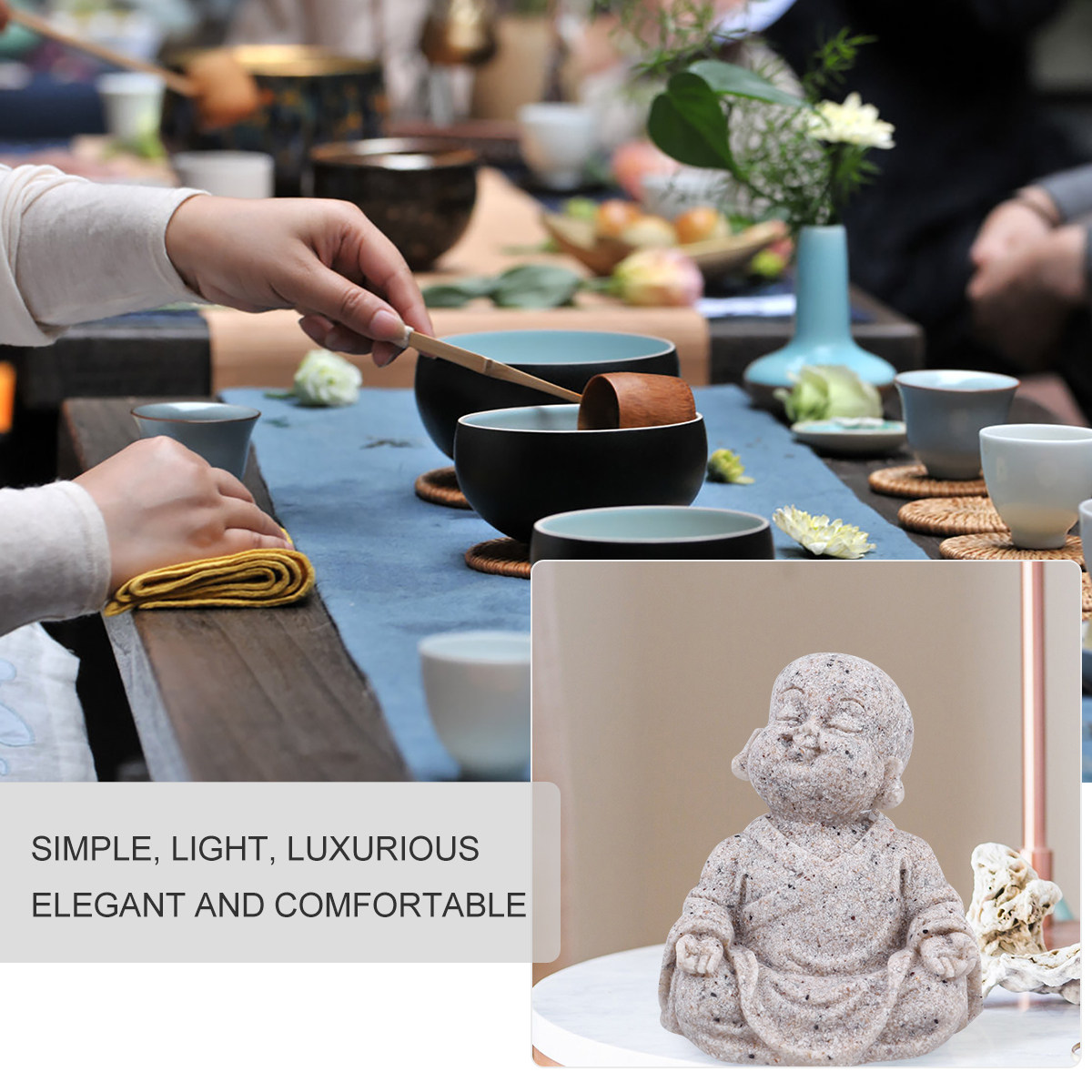 弥勒仏像、砂岩製、樹脂製、水槽用オーナメント、観賞魚用、家庭 - Fish Aquarium Home のレビューと価格