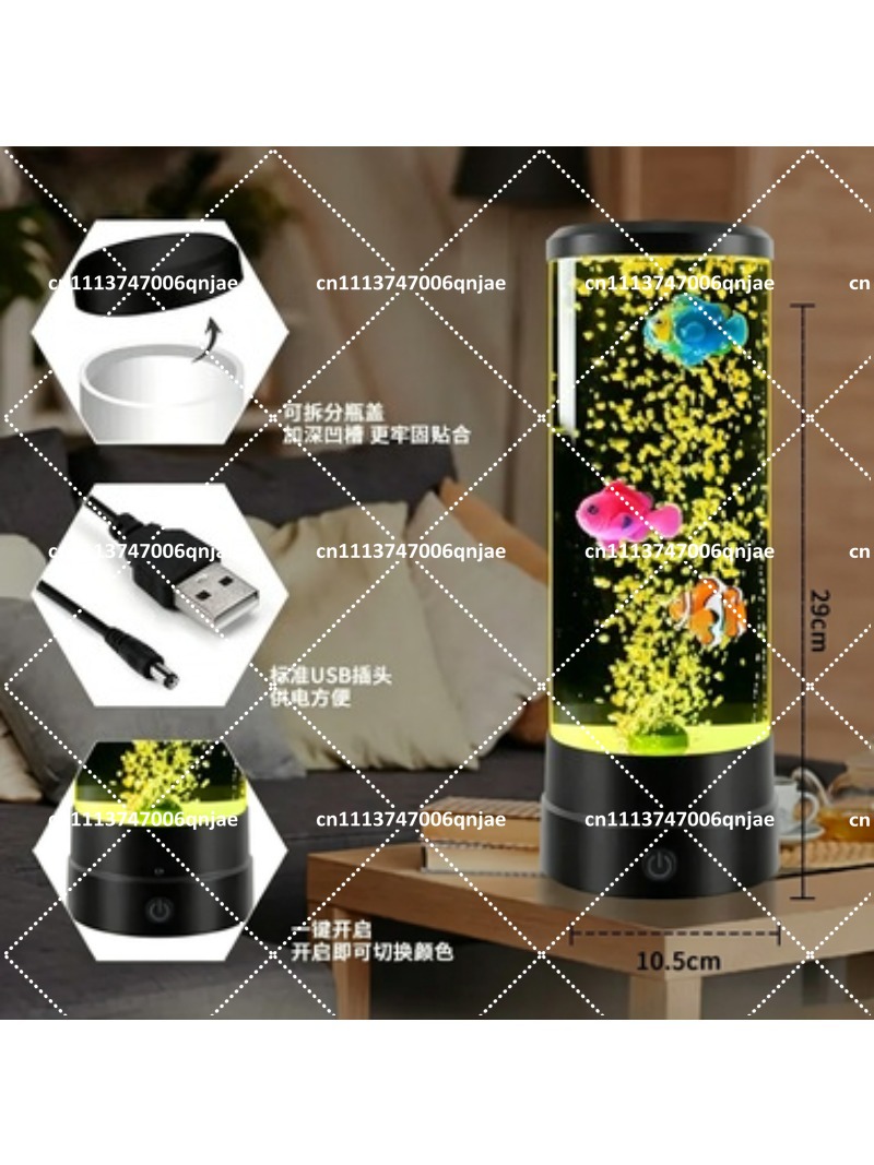 シミュレーションLED電子魚タンク水槽、色が変わるバブルフィ - Aquarium Light のレビューと価格