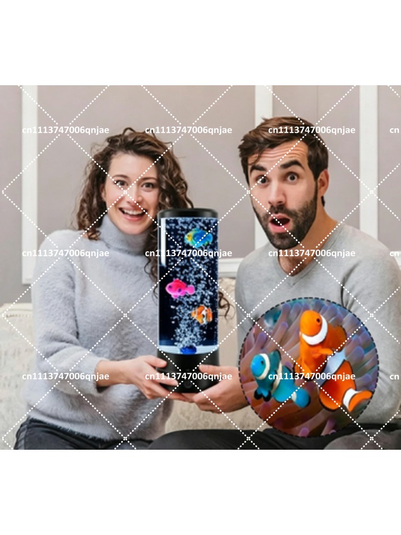 シミュレーションLED電子魚タンク水槽、色が変わるバブルフィ - Aquarium Light のレビューと価格
