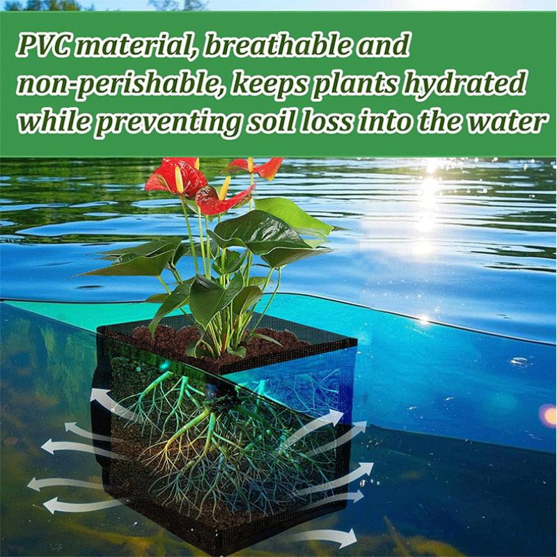 4 個ブラックメッシュ池植栽バスケット正方形ラウンド PVC - Aquarium Plants のレビューと価格