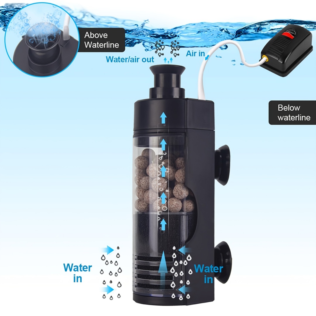 コンパクトな壁掛けバイオスポンジフィルター - 静かで効率的 - Betta Fish Tank のレビューと価格