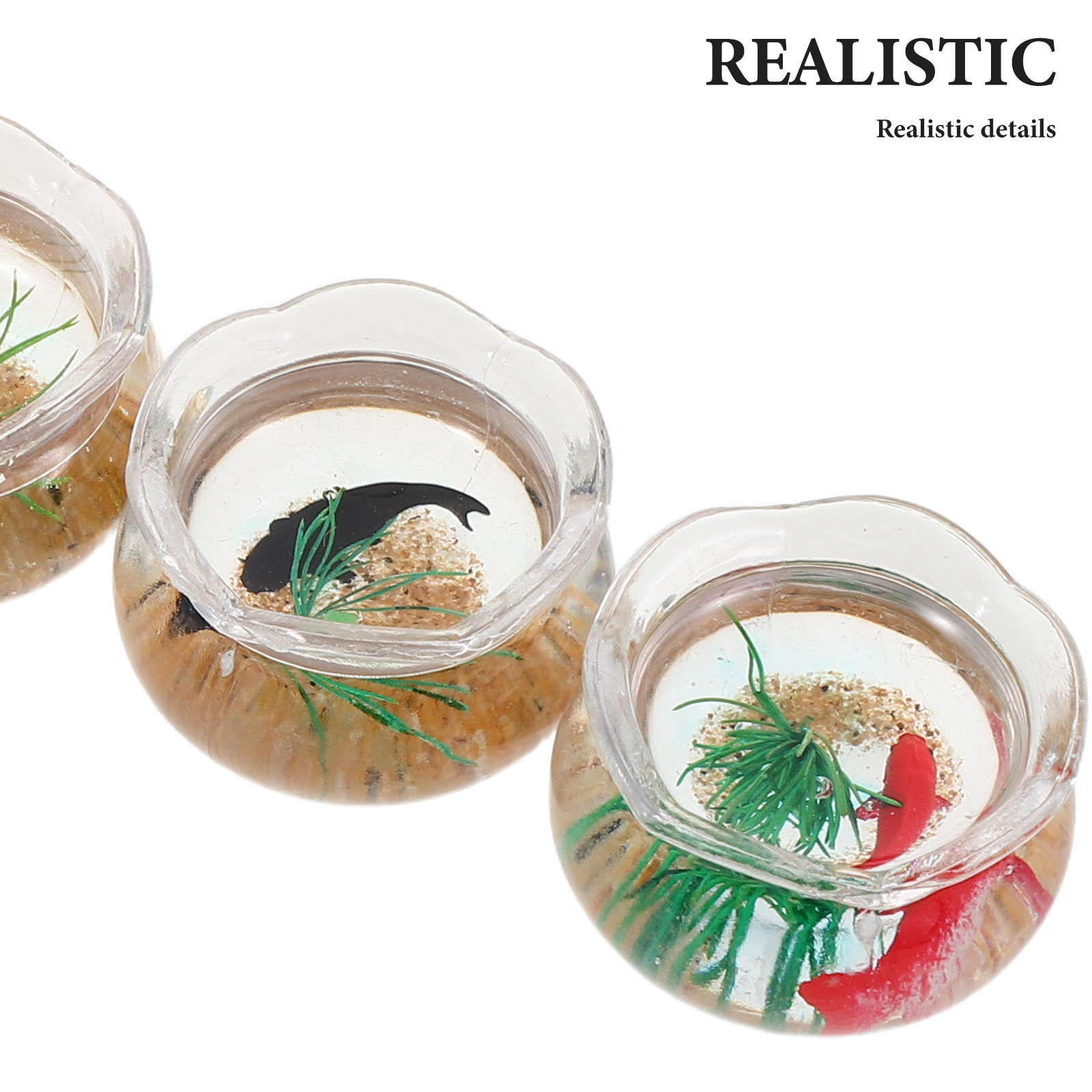 5個入り ミニ魚水槽 リアルな鯉池風 水生植物の模造品 小さ - Aquarium Plants のレビューと価格