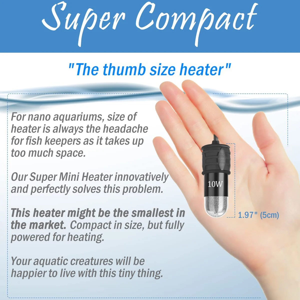 10W 調整可能な水族館ヒーターロッド 18-34 ° C  - Fish Tank Heater のレビューと価格