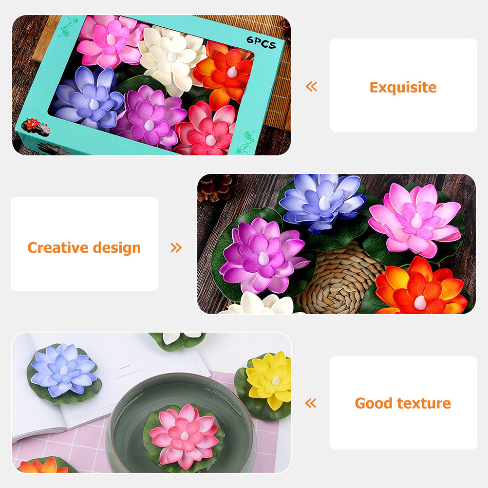 6個入り、リアルな蓮の花の装飾品。池、噴水、水槽、水族館、家 - Aquarium Decor のレビューと価格