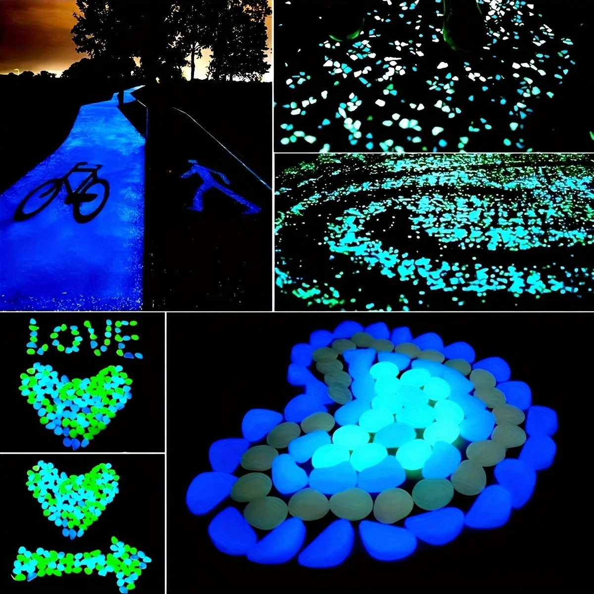 発光小石ナイトライトストーン水族館造園装飾品100個ガーデン - Aquarium Light のレビューと価格