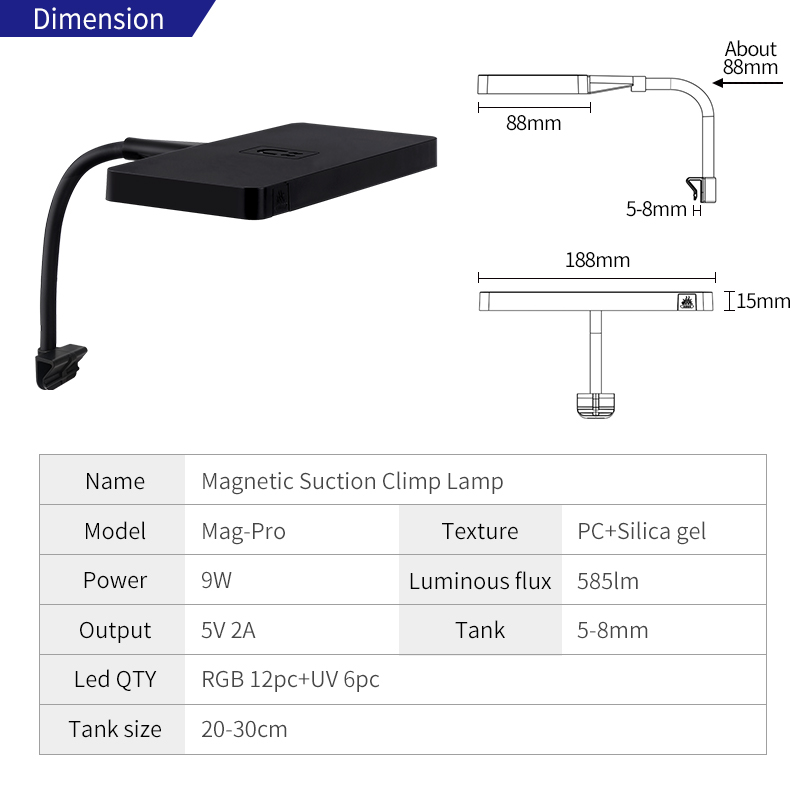 Mag-Pro LED RGB調光機能付き Xiaomiアプ - Xiaomi Aquarium Fish Tank のレビューと価格