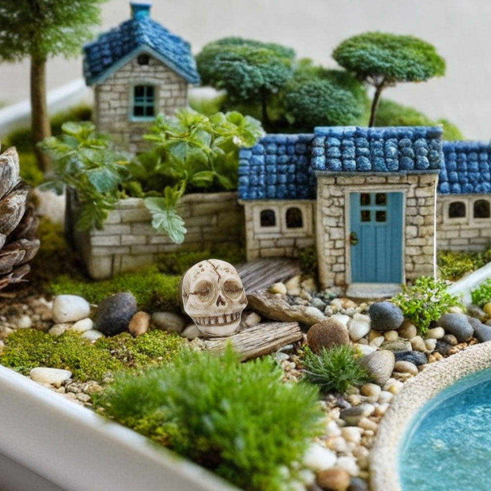 20個入り、笑顔のドクロのレジン製置物。屋外、庭、芝生、水槽 - Aquarium Decor のレビューと価格