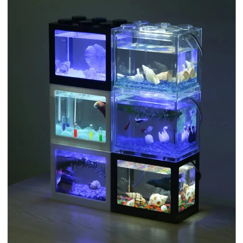 ミニLEDデスクトップ水族館水槽ランプ,オルテタ,シミュレー - Betta Fish Tank のレビューと価格