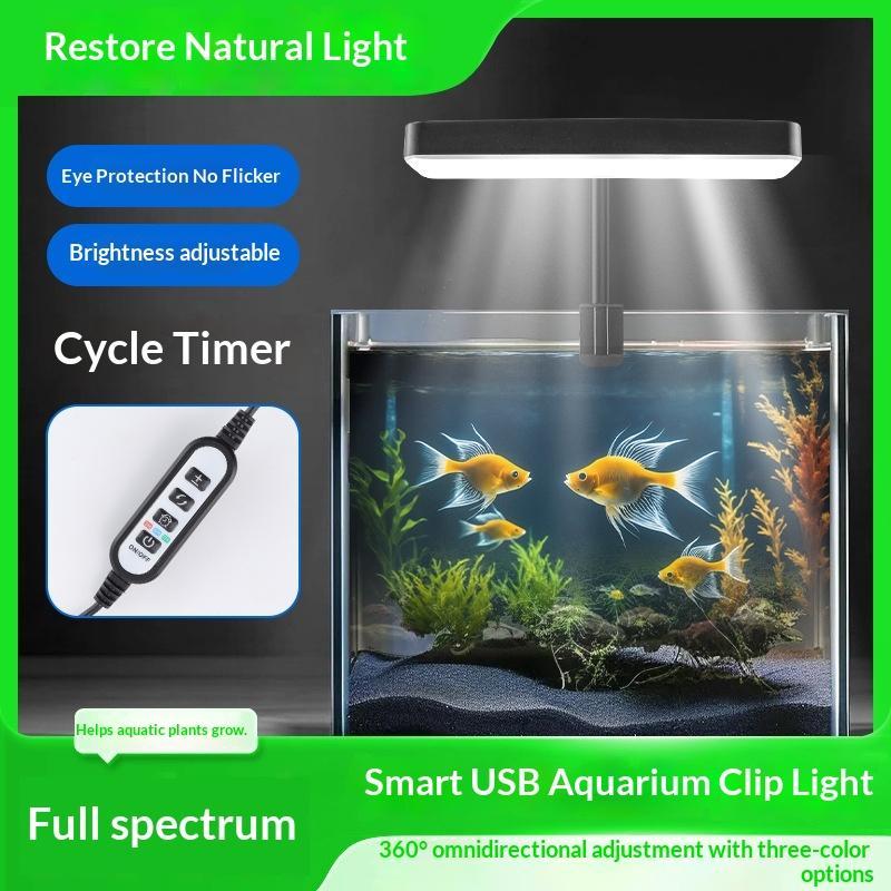 フルスペクトルLED水槽ライト 360度調整可能 タイマー付 - Aquarium Light のレビューと価格