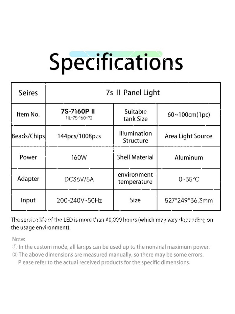 水槽用LEDライト 160W RGB フルスペクトル WIF - Aquarium Light のレビューと価格